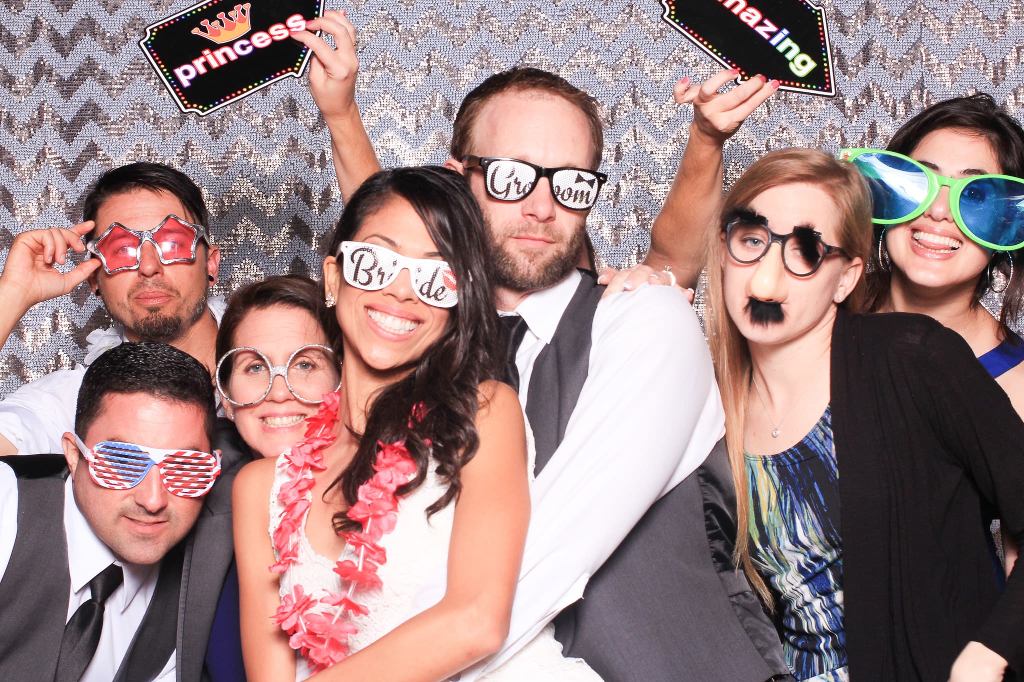 Celebración de cumpleaños con fotomatón